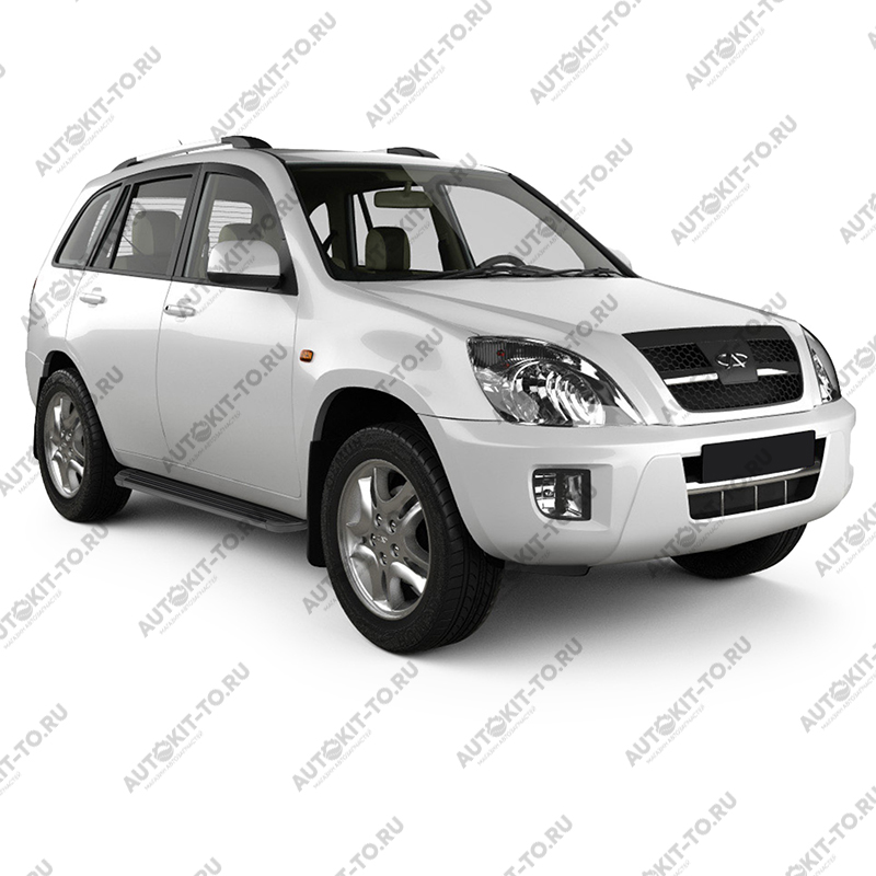 Пороги алюминиевые в полоску для Chery Tiggo FL T11 2006-2013